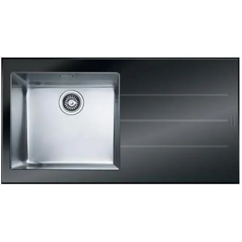 Sofort Bestellen Franke Crystal CYV 611 Spüle links, 1000x510 mm, Edelstahl+schwarze Glas, 101.0062.561