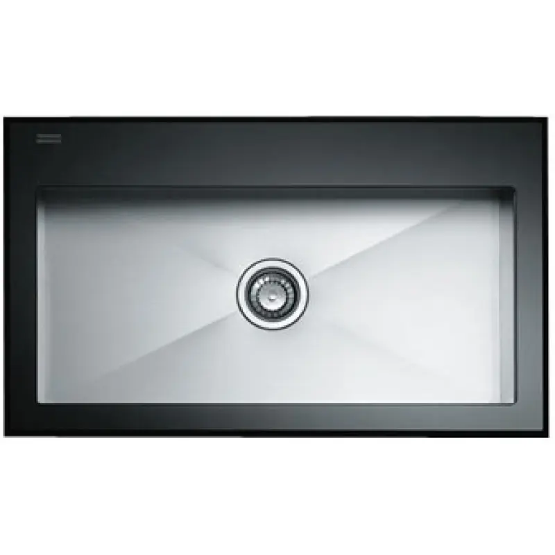 Franke Crystal CYV 611 Spüle + Sifon, 1000x510 mm, Edelstahl+schwarze Glas, 101.0062.564 Bestpreis