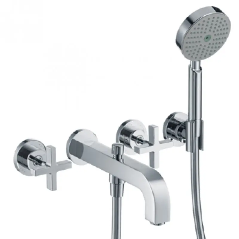 Neue Kollektion Hansgrohe Axor Citterio 3-Loch Wandarmatur mit Kreuzgriffen chrom 39447000
