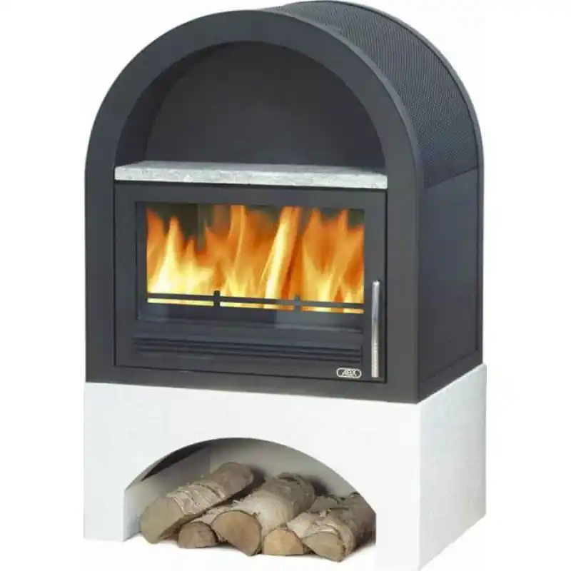 Zertifiziert ABX GRUNT TV Kaminofen mit Wärmetauscher, schwarzes Blech 3029-18
