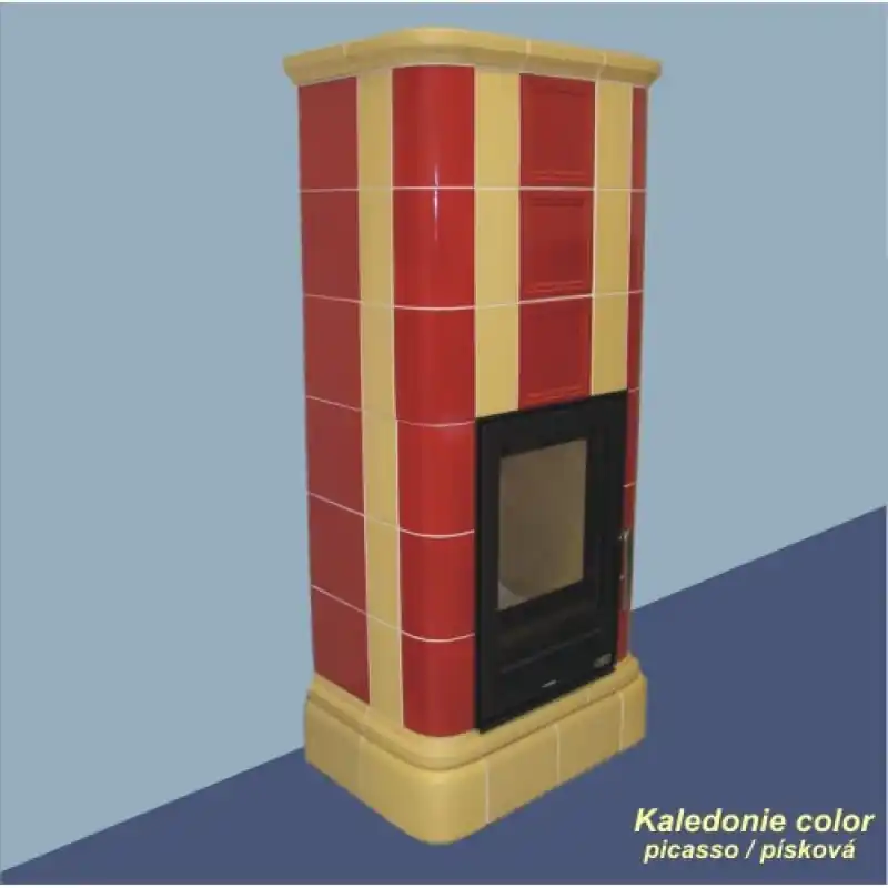 Wochenendangebot ABX KALEDONIE L color, Kachelofen mit Gusseisen Einsatz, picasso/sandfarbig 3009PP