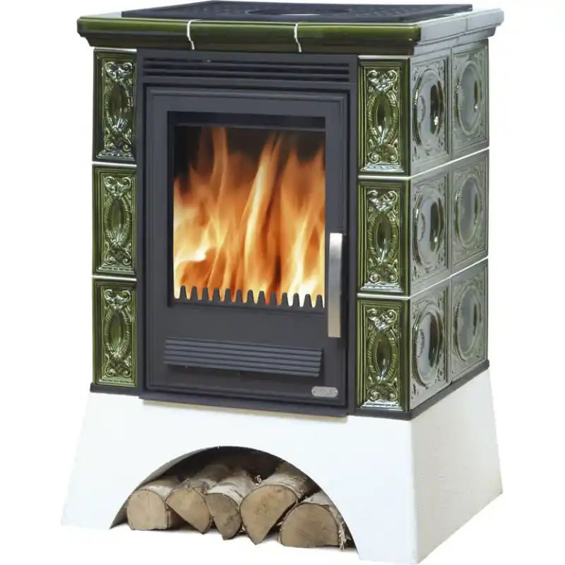 ABX Kachelofen HELVETIA K 3017 mit Wärmetauscher, Guß/Blech, grün Knallerangebot