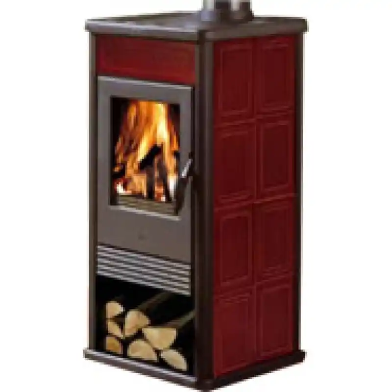 Edilkamin GIULIA Holz-Kaminofen, rot 434600 Neu Im Sortiment