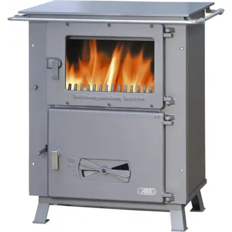 Preis Gesenkt ABX KELT Kaminofen, graues Blech+Gusseisen 4664-6S