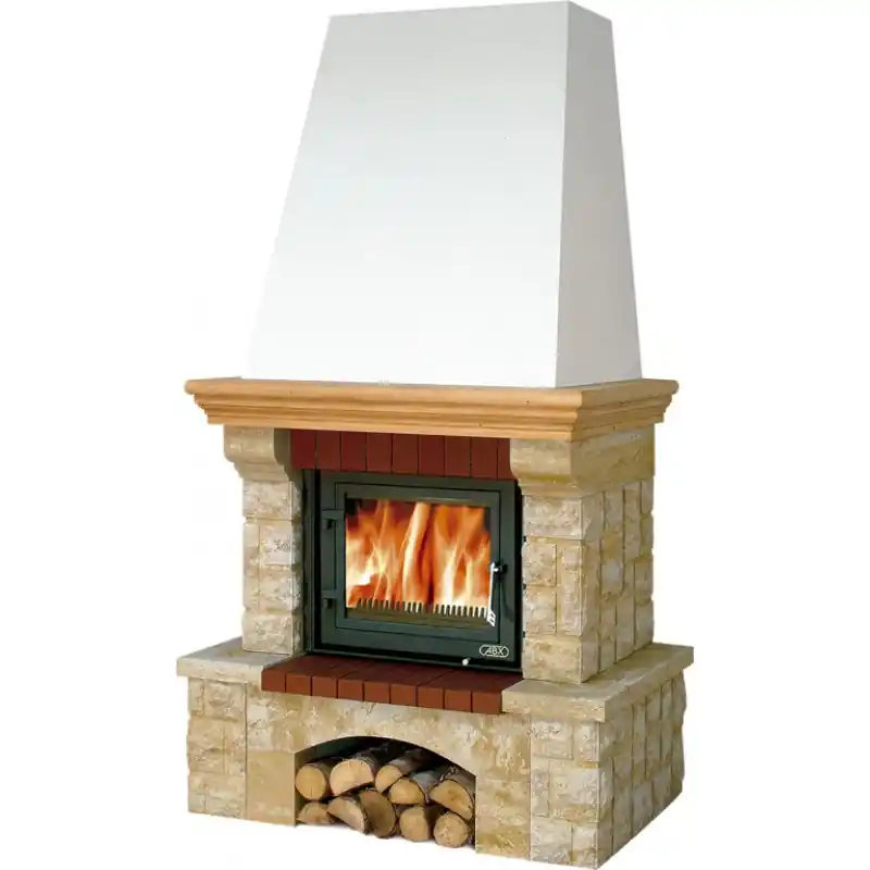 Neue Ware ABX Kamin GLASGOW KLASIK HAKLIK 4000, Weiss-Sockel, Holzsims