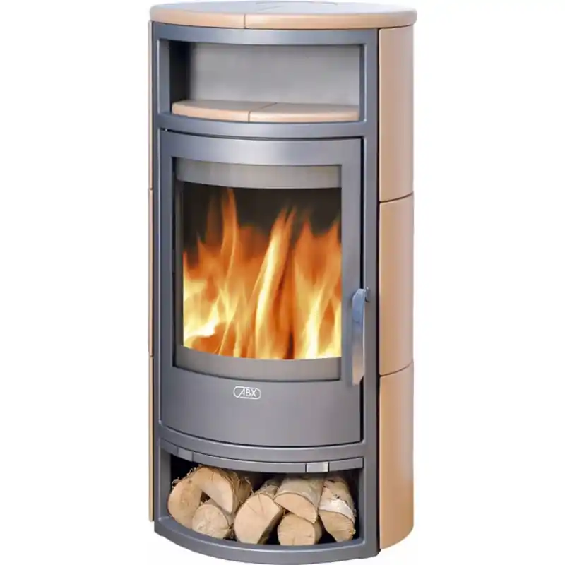 Nur Heute ABX Polar 4654-6-II Holz-Kaminofen, graues Blech+Kachel california/gold 4654-6KC