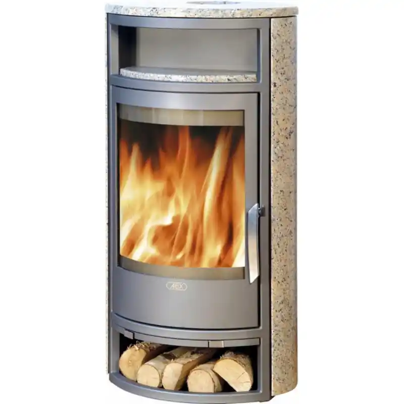 ABX POLAR 4654-8-III Holz-Kaminofen, graues Blech, Granit gold 4654-8ZG Versand Am Gleichen Tag