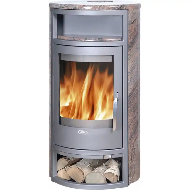 Preis Gesenkt ABX POLAR 4654-8-III Holz-Kaminofen, graues Blech, coffee 4654-8KCO