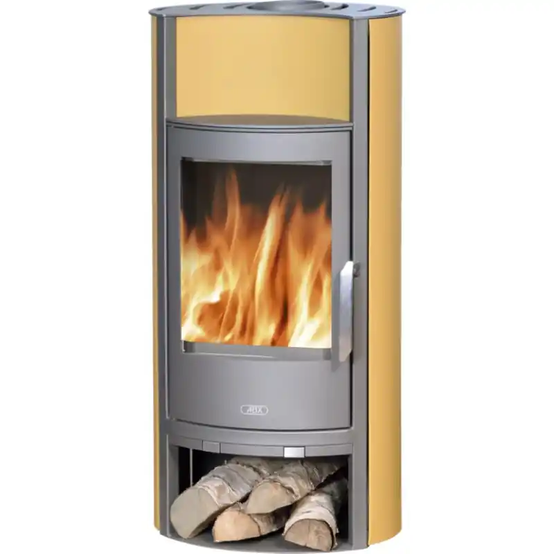 ABX PORI Holz-Kaminofen, grau+gelbe Seitenteile 4671-5Z Knallerangebot