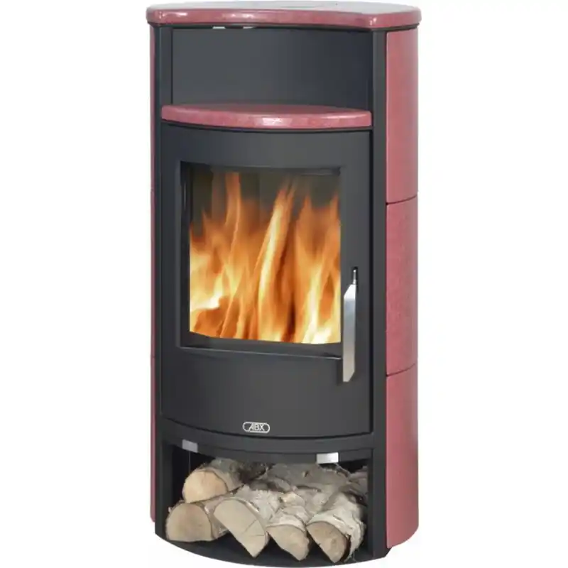 ABX PORI Holz-Kaminofen, schwarz+Karfunkel 4671-7KR Finale Aktion