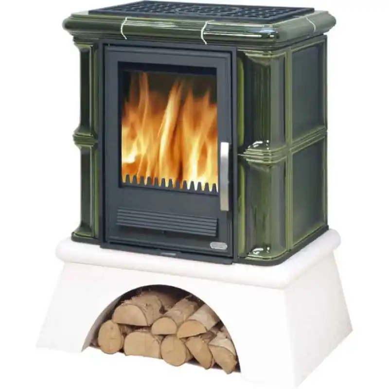 ABX BAVARIA K, Kachelofen mit kombi Einsatz, Sockel rustikal, blau 4634-7KSMO Top-Seller