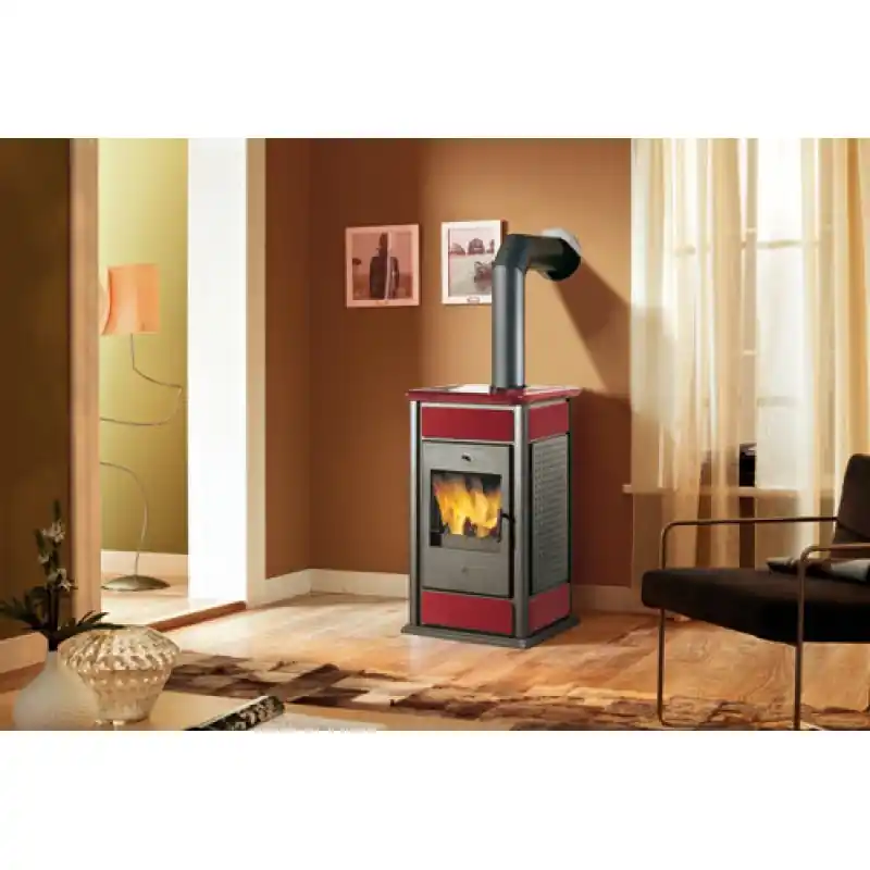 Neue Kollektion EDILKAMIN WARM/cz Holz-Kaminofen, Basis version, rot 624730 mit Kühlschleife