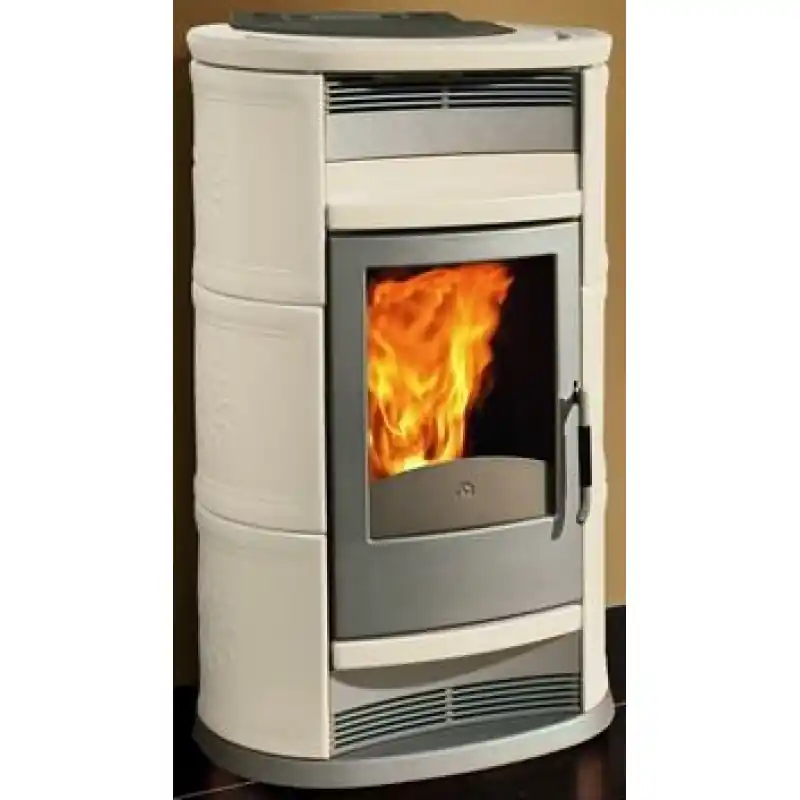 EDILKAMIN CHIC V Holz-Kaminofen luftführend, altweiß, 601980 mit Ventilatoren Wochenendangebot