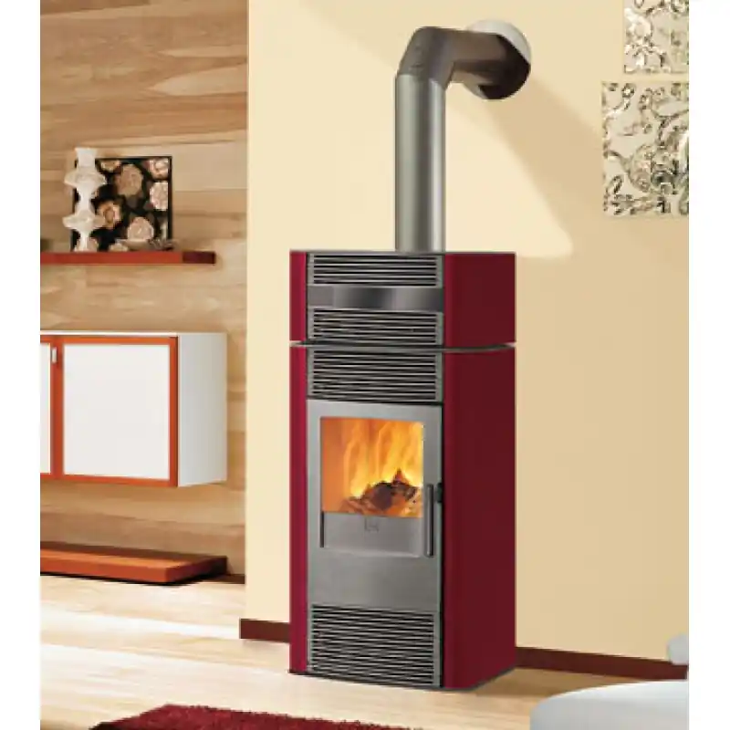 EDILKAMIN JAZZ Holz-Kaminofen, luftführend, mit Warmhalteplatte,bordeaux, 641810 Bestseller