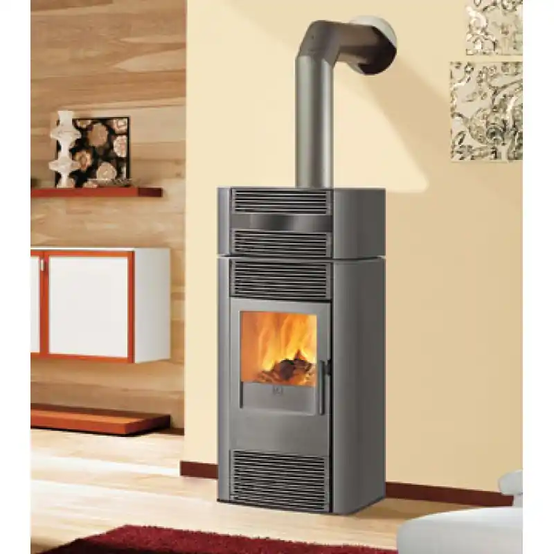 EDILKAMIN JAZZ Holz-Kaminofen, luftführend, mit Warmhalteplatte, grau, 641820 Schnäppchen