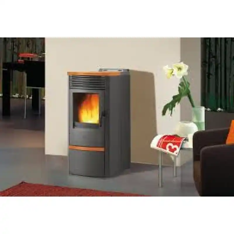 EDILKAMIN SEVEN Pellet-Kaminofen, Lederfarbe, 640590 Neue Ware