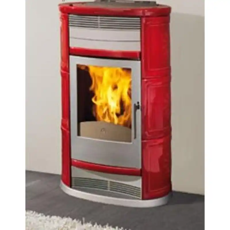 Expressversand EDILKAMIN PRESTIGE Pellet-Kaminofen, rot, 648170