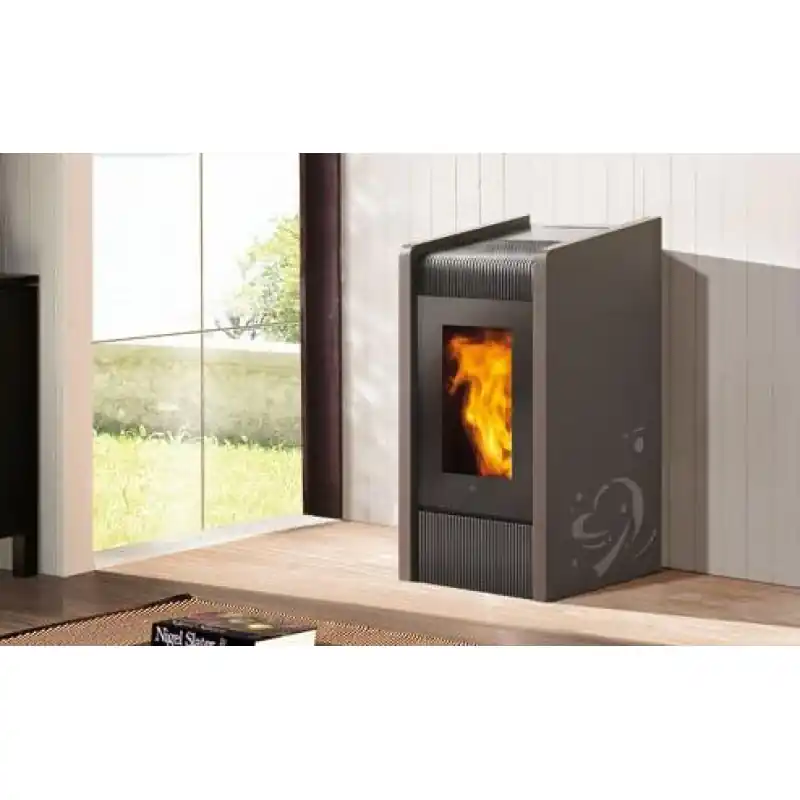 Direkt Vom Hersteller EDILKAMIN TWIN Pellet-Kaminofen, hermetisch, kastanienfarbe 656120