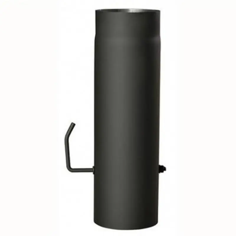 Echt Rauchrohr mit Klappe O 160 x 500 x 2 mm schwarz