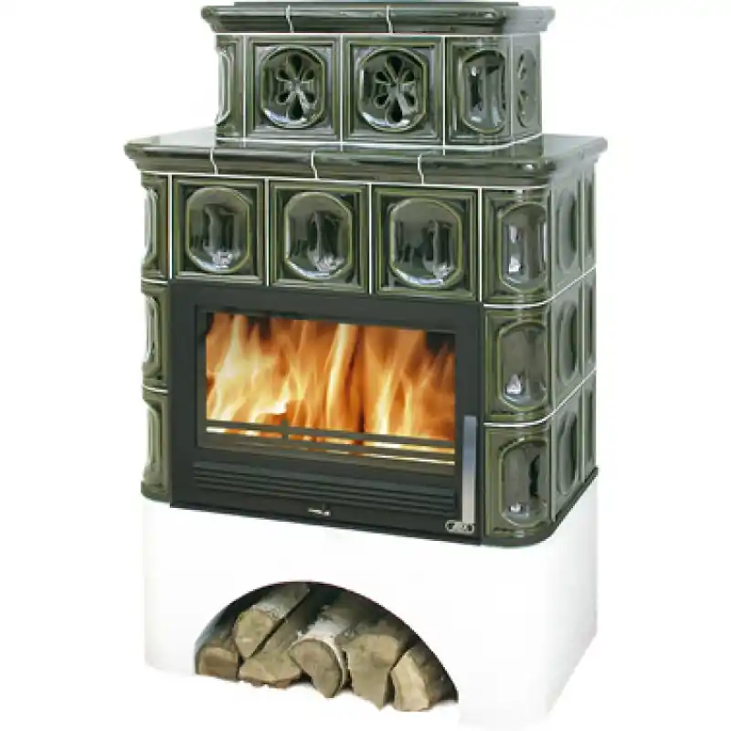 ABX KARELIE TV, Kachelofen mit Wärmetauscher 7 kW, Blech Einsatz, sandfarbig Rabatt