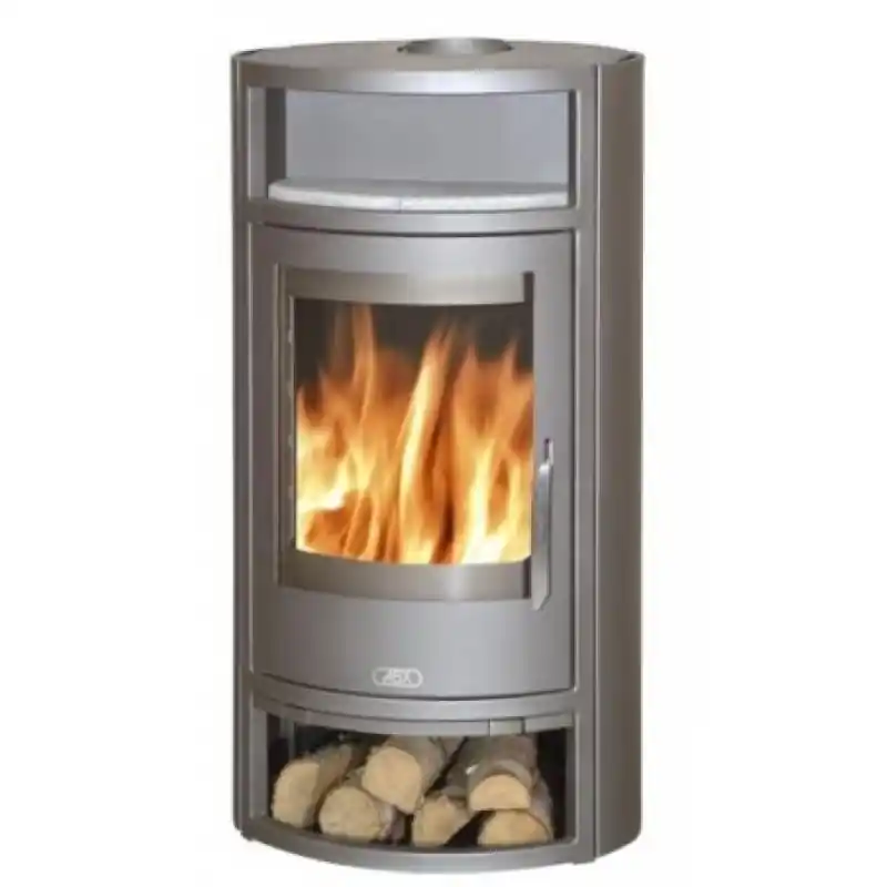 Bestseller ABX POLAR 10 AQUA TV, Kaminofen mit Wärmetauscher 6 kW,grau+Öfchen Speckstein, Polar10S
