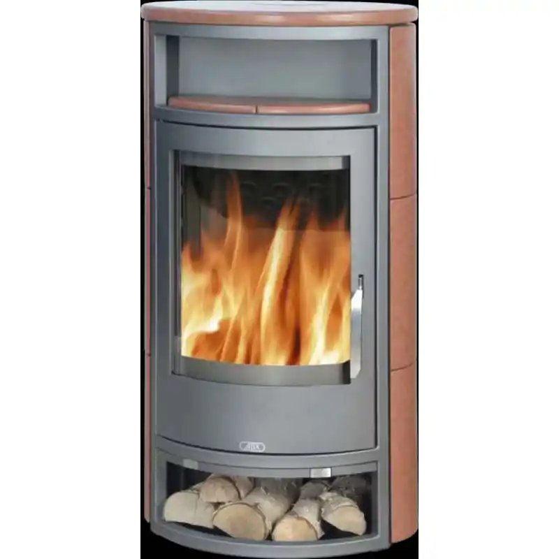 ABX POLAR 10 AQUA TV, Kaminofen mit Wärmetauscher 6 kW,grau+california/gold, Polar10SCG Letzte Chance