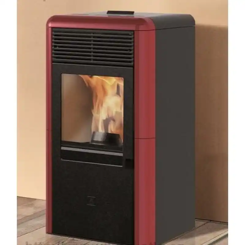 Sale EDILKAMIN IDROPOINT Pellet-Kaminofen mit Wärmetauscher, weinrot 680750