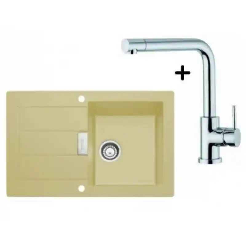 Preisknaller Franke SET T2 Tectonite Spüle SID 611-78 cafe + Küchenarmatur FN 0147
