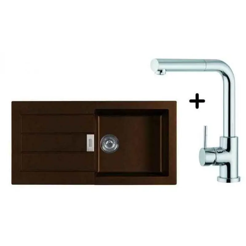 Franke SET T4 Tectonite Spüle SID 611 chocolate + Küchenarmatur FN 0147 Meistverkauft