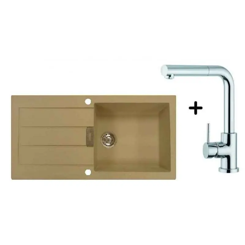 Franke SET T15 Tectonite Spüle SID 611 cafe + Küchenarmatur Samoa Neu Im Sortiment