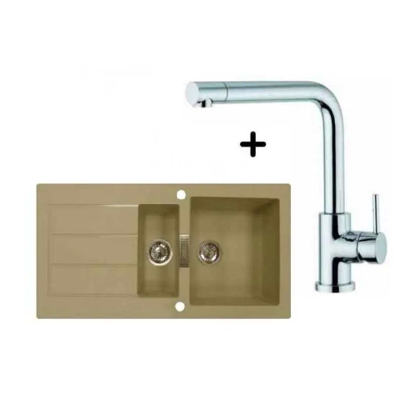 Franke SET T16 Tectonite Spüle SID 651 cafe + Küchenarmatur Samoa Versand Am Gleichen Tag