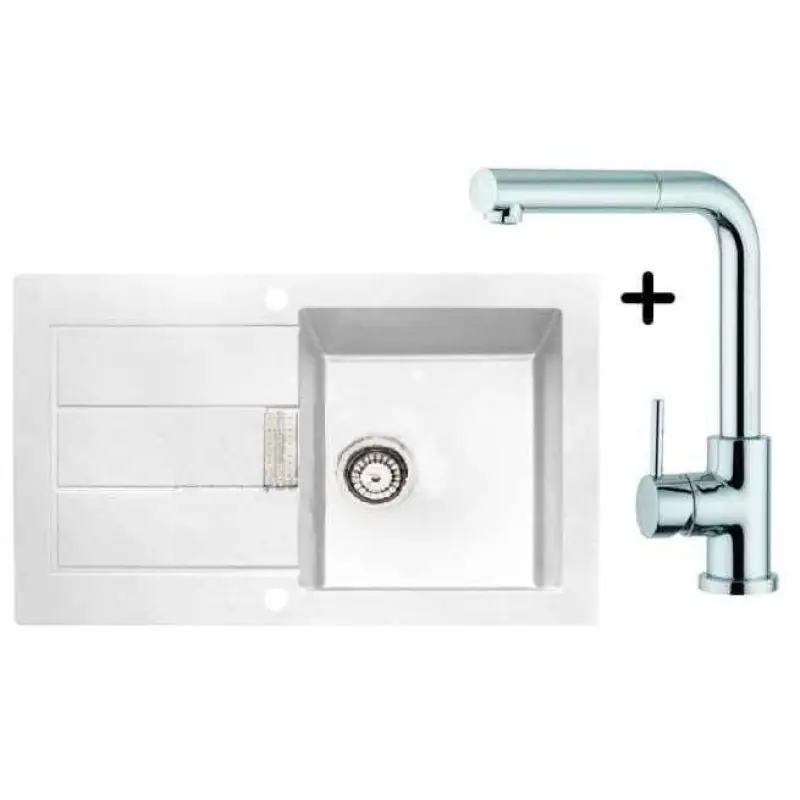 Franke SET T2 Tectonite Spüle SID 611-78 weiß + Küchenarmatur FN 0147 Solange Der Vorrat Reicht