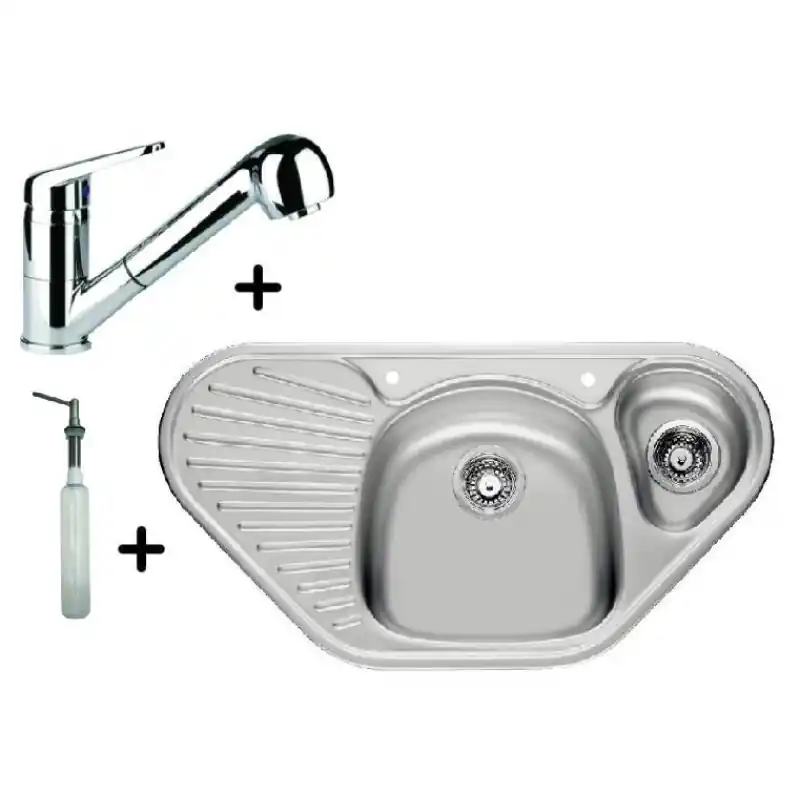 Preiswert Franke SET N41 Edelstahlspüle MON 651 E + Küchenarmatur FC 9547.031 + Spülmittelspender