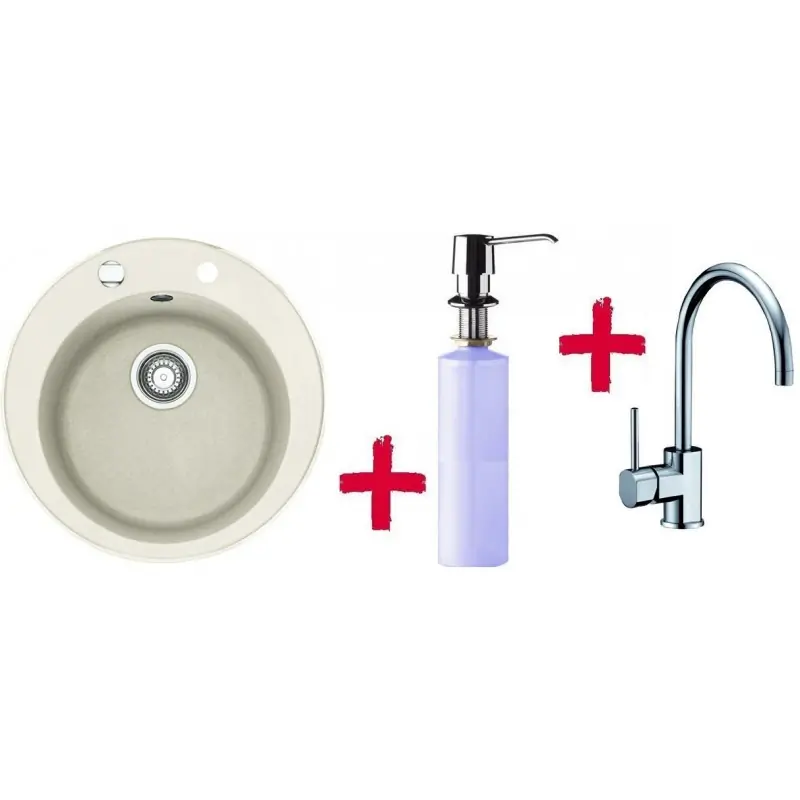 Franke SETG32 Fragranit Spüle ROG 610.073 Magnolia+ Küchenarmatur FC 650+Spülmittelspender Saisonangebot