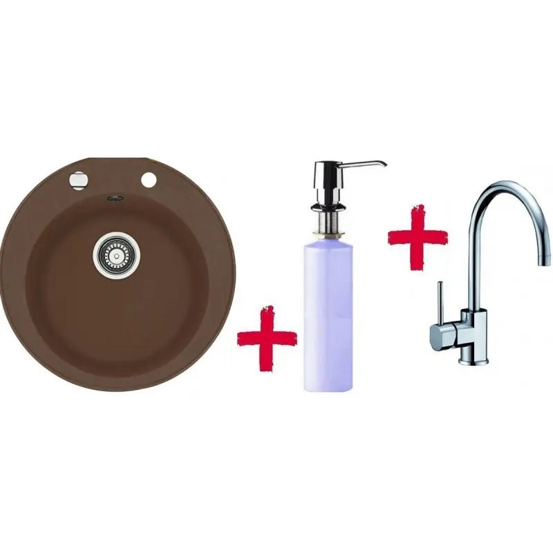 Bestseller Franke SETG32 Fragranit Spüle ROG 610.070 braun + Küchenarmatur FC 650 +Spülmittelspender