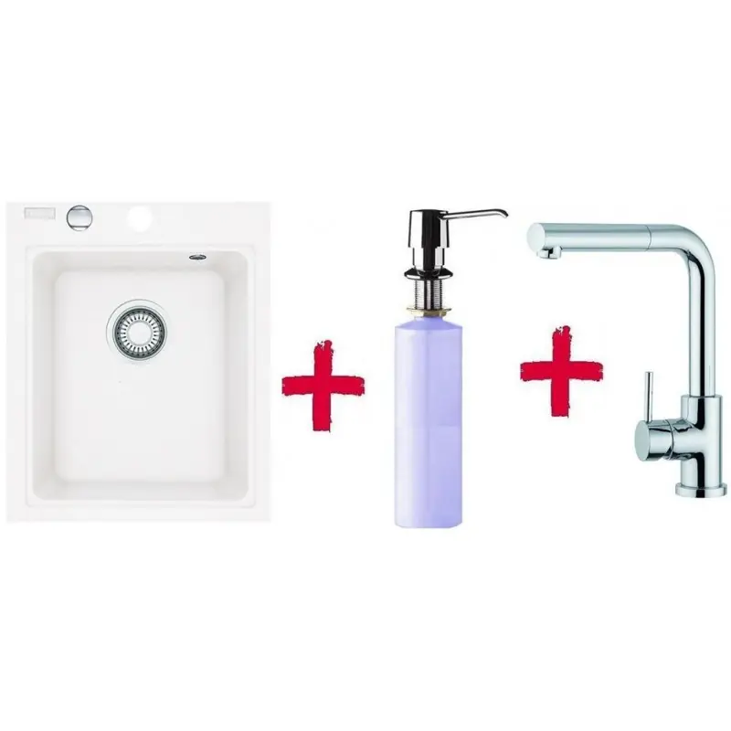 Franke SET G34 Fragranit Spüle KSG 218.094 weiß + Küchenarmatur FN 0147 +Spülmittelspender Top-Preis