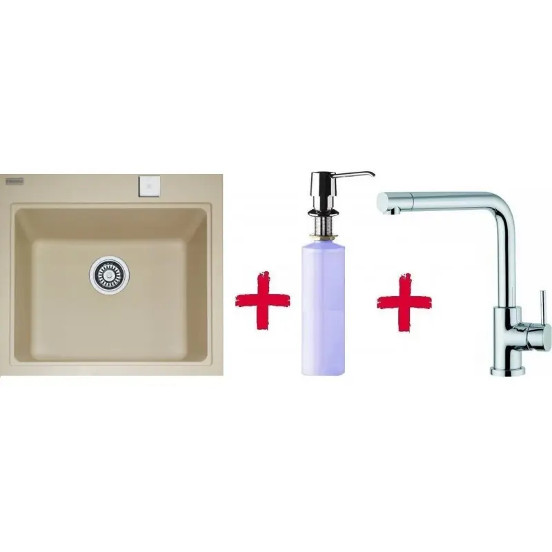 Rabatt Franke SET G35 Fragranit Spüle KSG 238.082 sahara + Küchenarmatur Samoa +Spülmittelspender