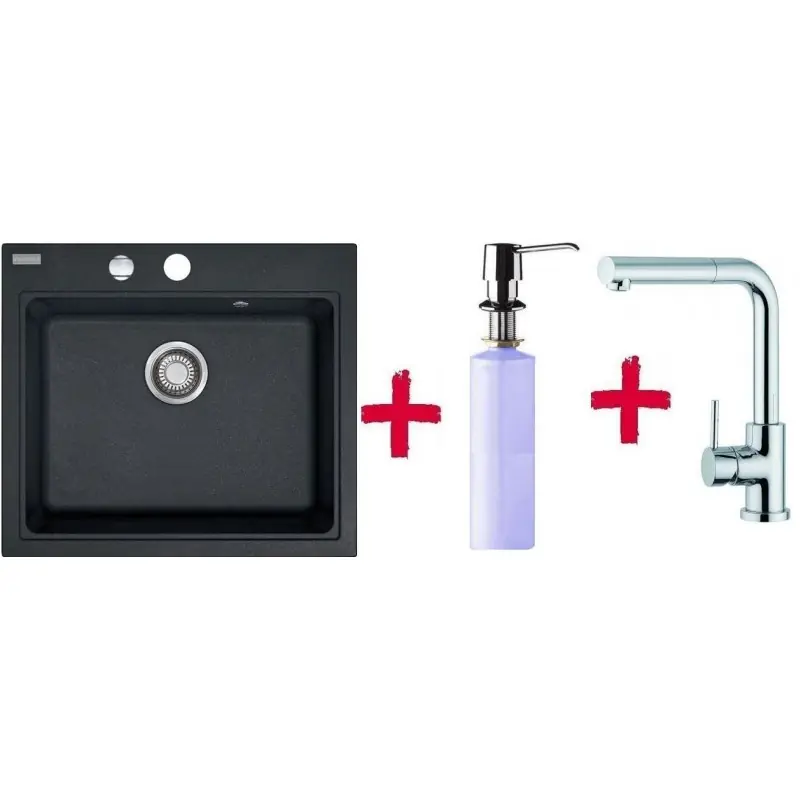 Franke SET G36 Fragranit Spüle KSG 238.099 graphit +Küchenarmatur FN0147+Spülmittelspender Highlight