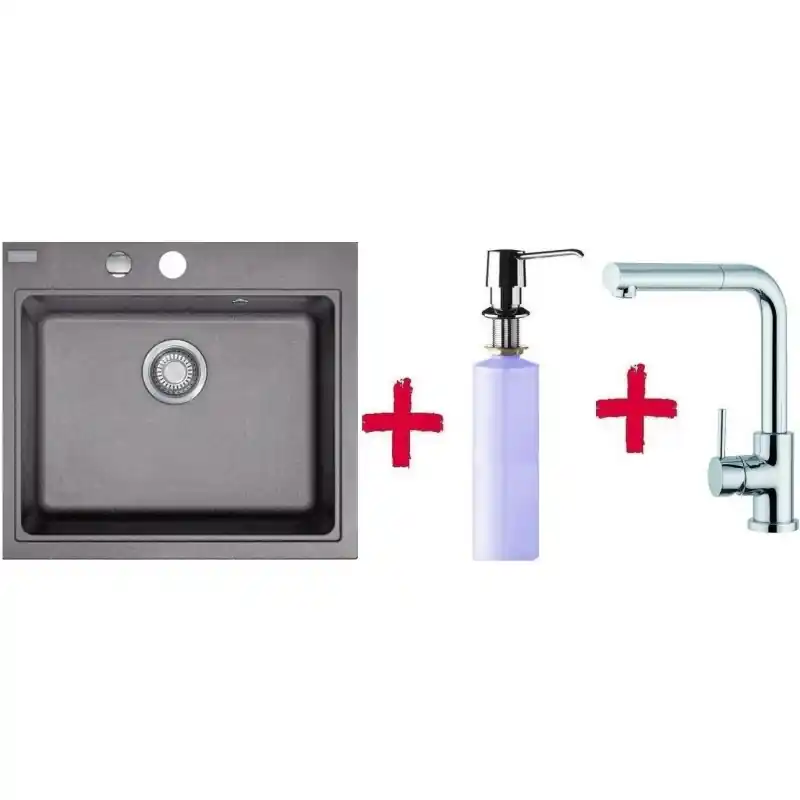 Beliebt Franke SET G36 Fragranit Spüle KSG 238.084 grau + Küchenarmatur FN0147 + Spülmittelspender