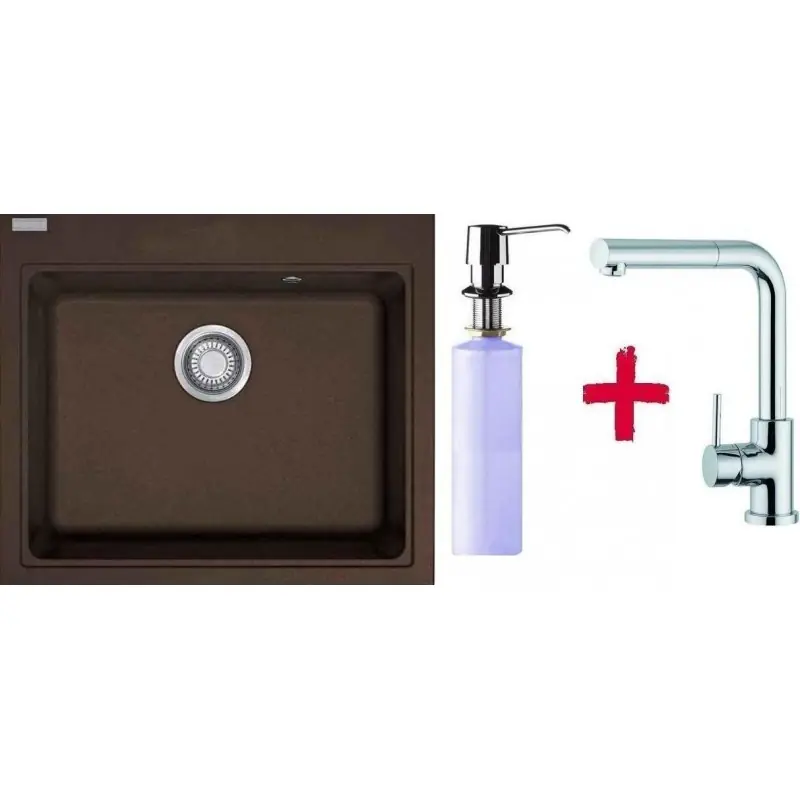 Kracherpreis Franke SET G36 Fragranit Spüle KSG 238.070 braun + Küchenarmatur FN0147 +Spülmittelspender