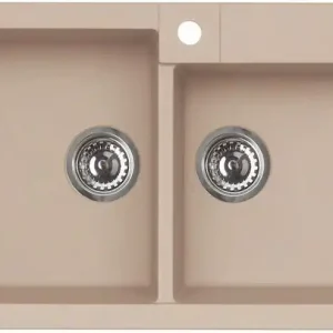Sichere Zahlung ALVEUS ROCK 90 Granitdoppelspüle, 780x480 mm, beige