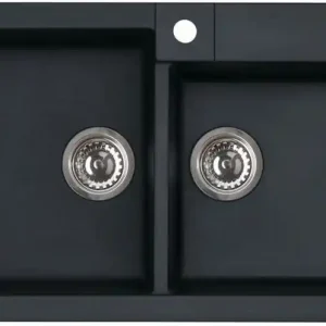 Top-Angebot ALVEUS ROCK 90 Granitdoppelspüle, 780x480 mm, schwarz