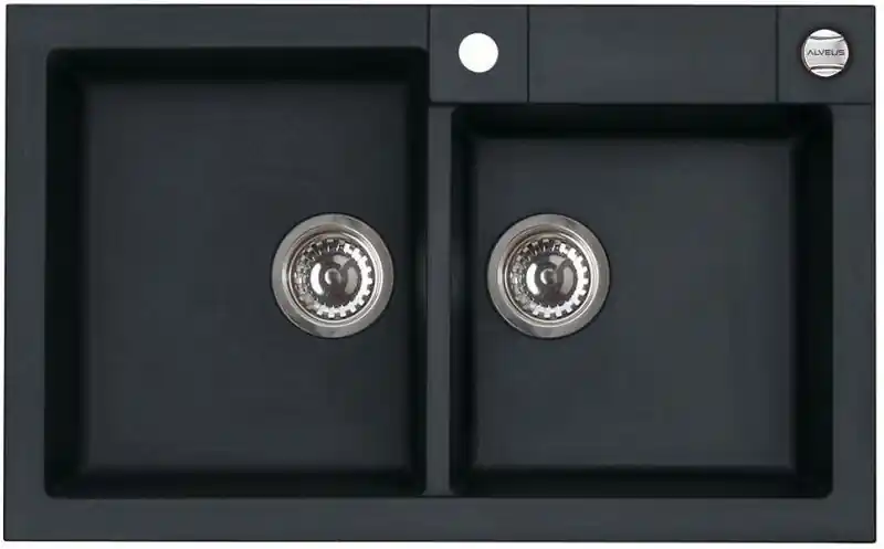 Top-Angebot ALVEUS ROCK 90 Granitdoppelspüle, 780x480 mm, schwarz