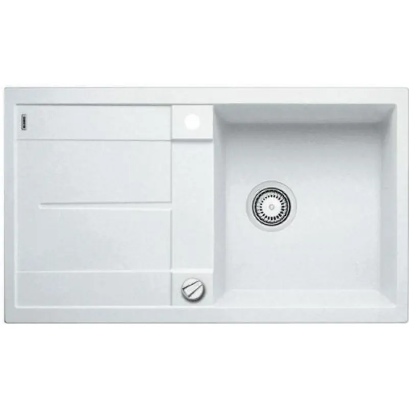 Garantierte Lieferung BLANCO Metra 5 S weiss Silgranit PuraDur II Einbauspüle 513037 mit exzenter