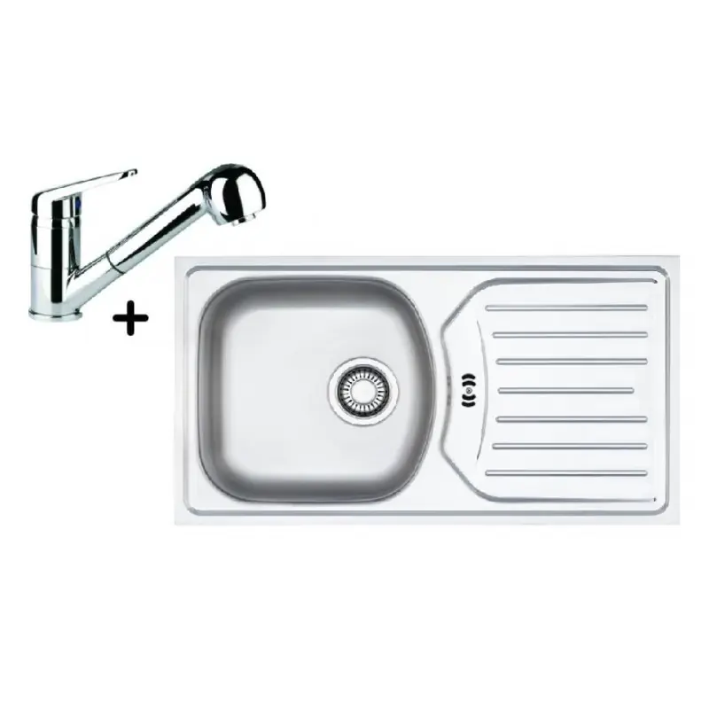 Franke SET N10 Edelstahlspüle ETN 614 N 3 1/2" ETHOS + Küchenarmatur FC 9547.031 Garantierte Lieferung
