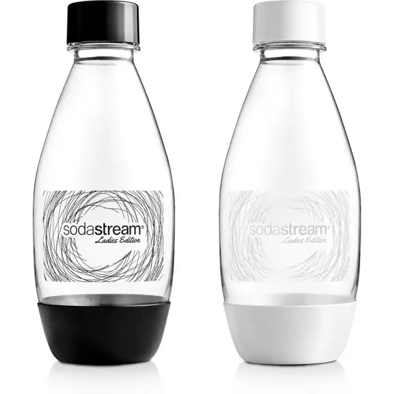 Neu SODASTREAM GRASS LE SODA Schwarzweißflasche 0,5 l 2 Stück