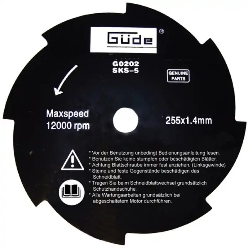 Kracherpreis GÜDE Wirbelblatt 8 Zähne Messerblatt f. Freischneider Motorsense 255x1.4mm 94034
