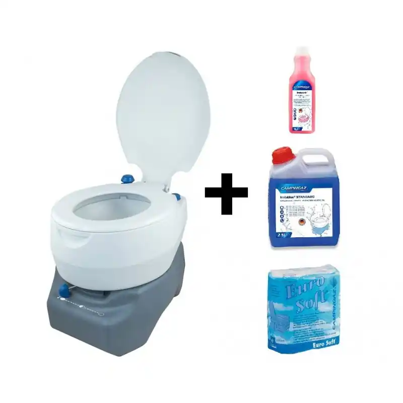 Ausverkauf CAMPINGAZ Chemietoilette Tragbar 20 L Combo + Desinfektions- und Toilettenpapier