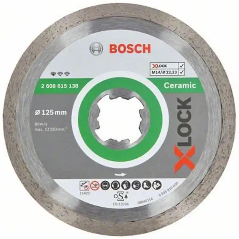 Markenprodukt BOSCH X-LOCK Diamanttrennscheibe Standard for Ceramic, 125 × 22,23 × 1,6 × 7 2608615138