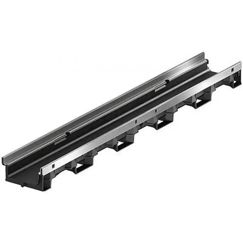 Meistverkauft ACO DRAIN XtraDrain X100S Flachrinne ohne Sohlengefälle 1 m, H=7,5 cm, Stahlkante 11104